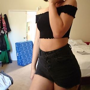 Black high waisted Jean shorts Jolt